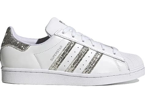 adidas originals weiß glitzer silber|Adidas superstar glitter shoes.